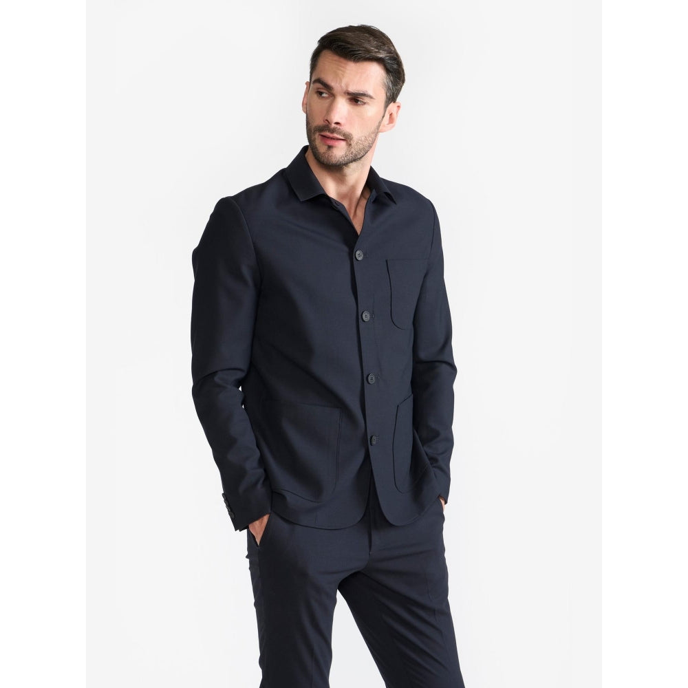 Perona Colt Navy Blue Single Breasted Blazer