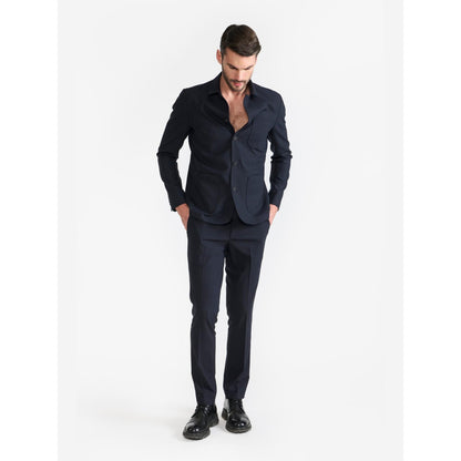 Perona Colt Navy Blue Single Breasted Blazer