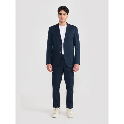 Perona Arnold Navy Blue Mid Waist Pants