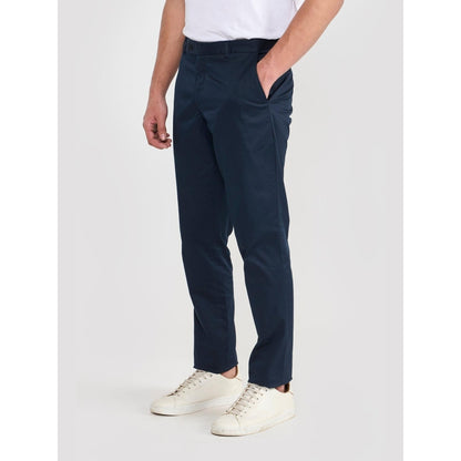 Perona Arnold Navy Blue Mid Waist Pants