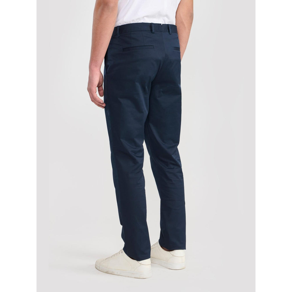 Perona Arnold Navy Blue Mid Waist Pants