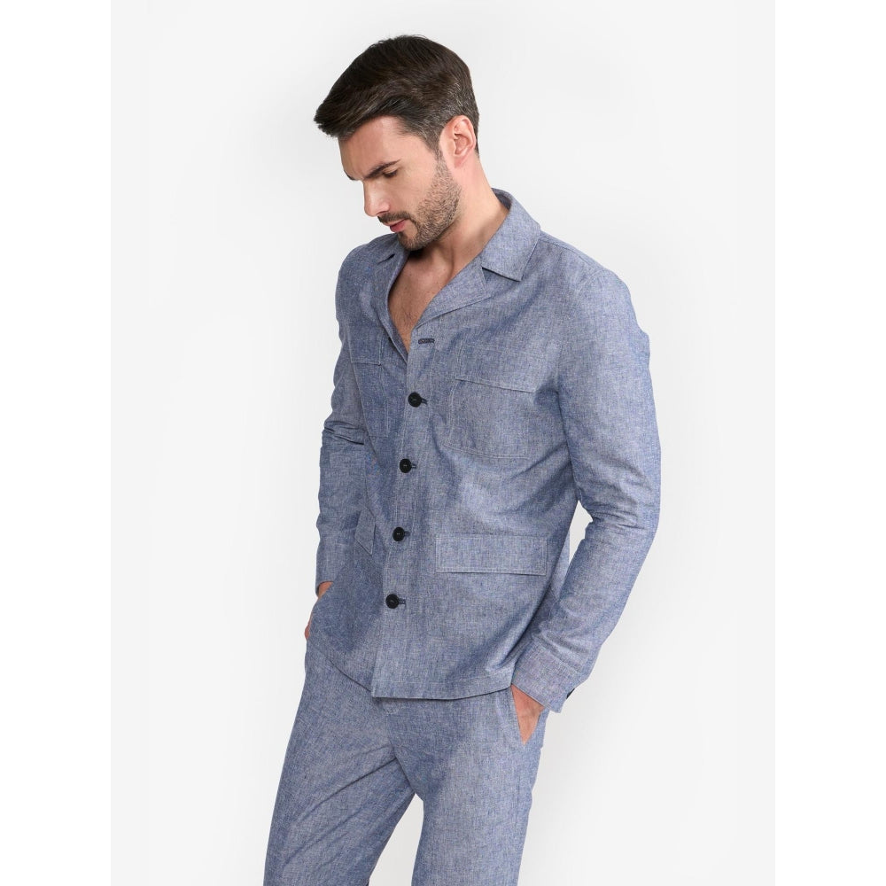 Perona Kenneth Blue Single Breasted Blazer