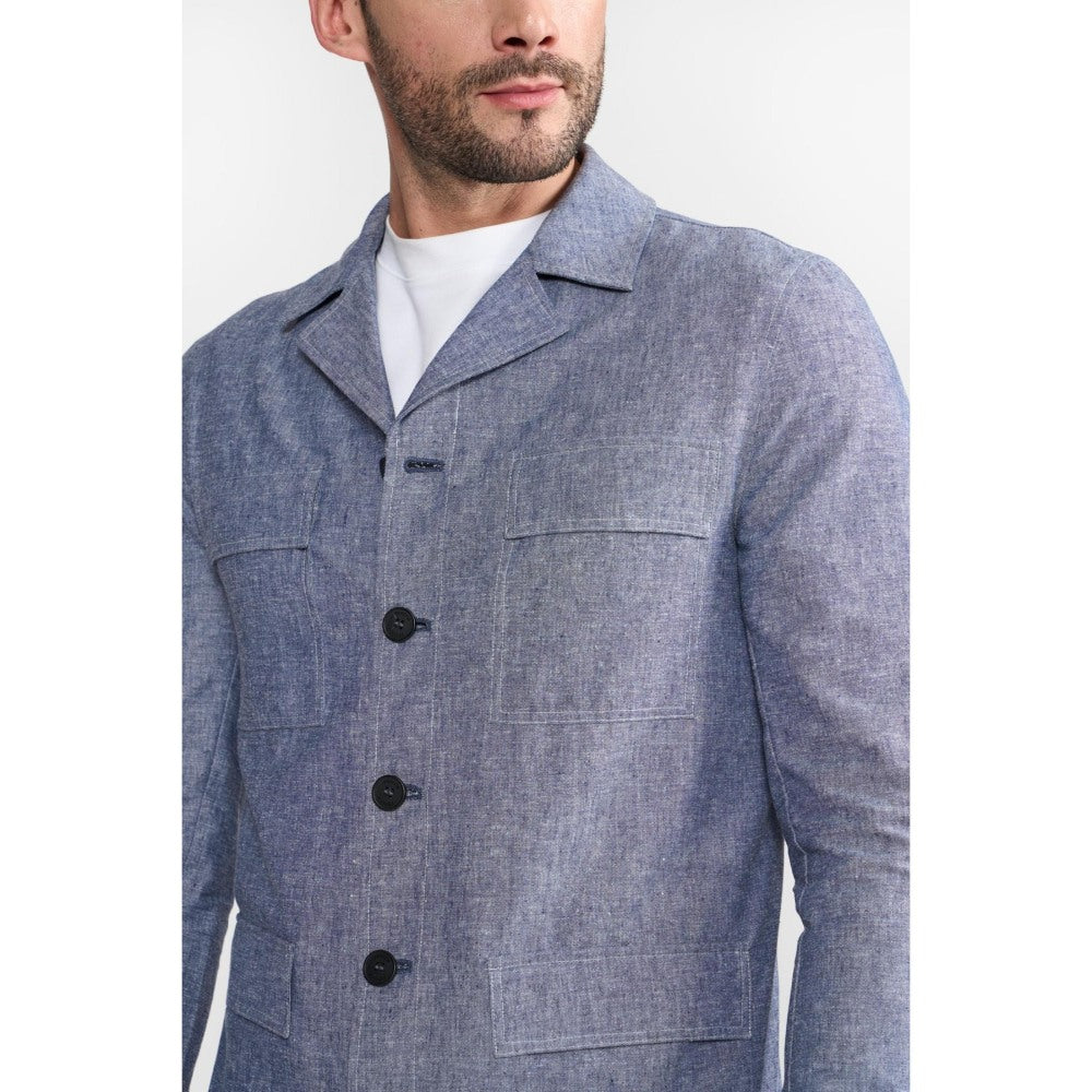 Perona Kenneth Blue Single Breasted Blazer