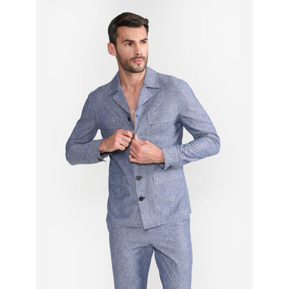 Perona Kenneth Blue Single Breasted Blazer