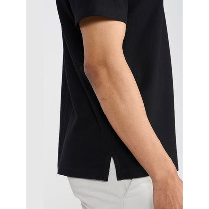 Perona Black Baron Pure Cotton Crew Neck Solid/Plain T-Shirt