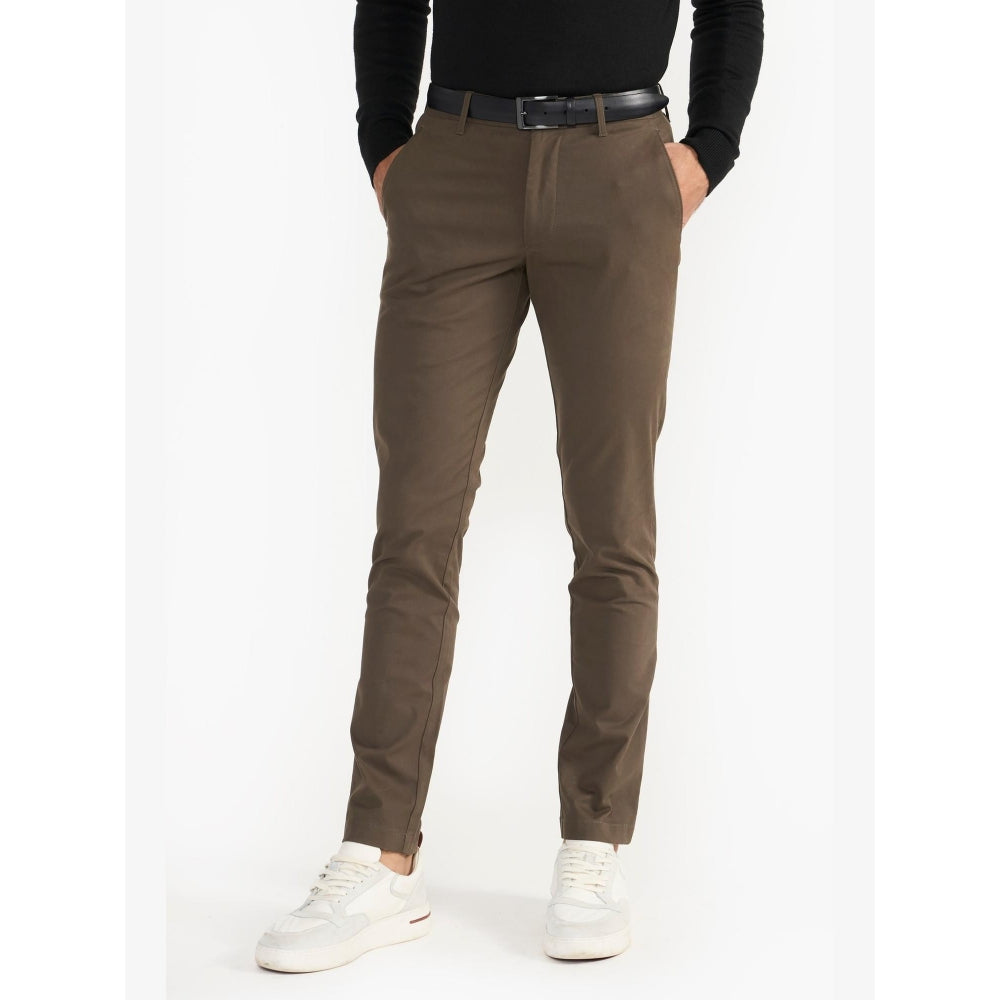 Perona Emmett Olive Solid Relaxed Fit Pant
