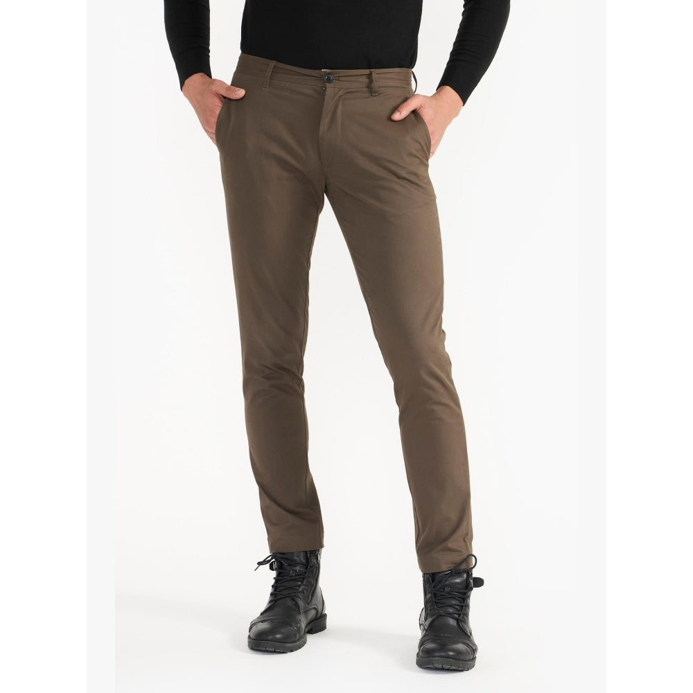 Perona Emmett Olive Solid Relaxed Fit Pant