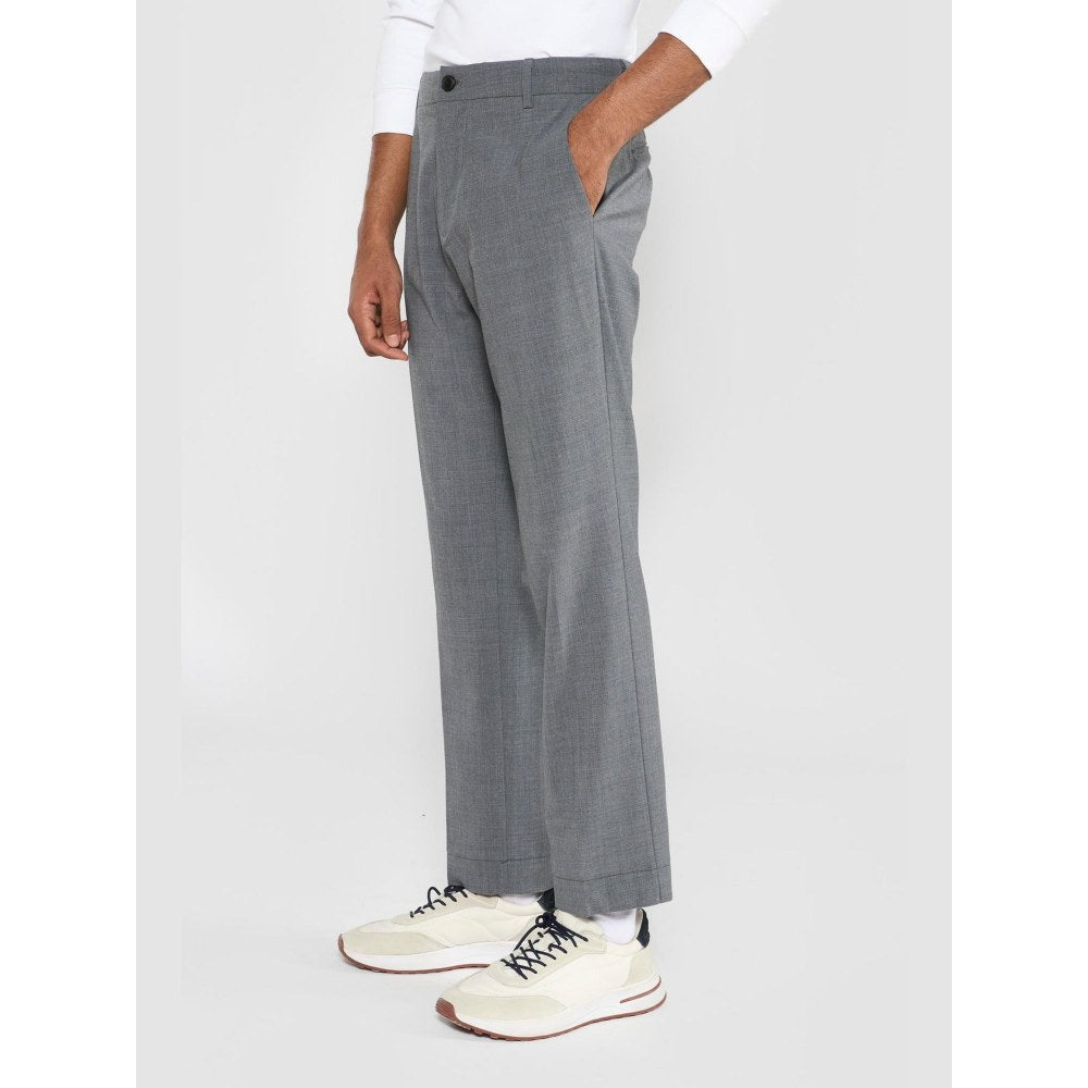 Perona Joseph Grey Textured Tailored Fit Pant