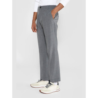 Perona Joseph Grey Textured Tailored Fit Pant