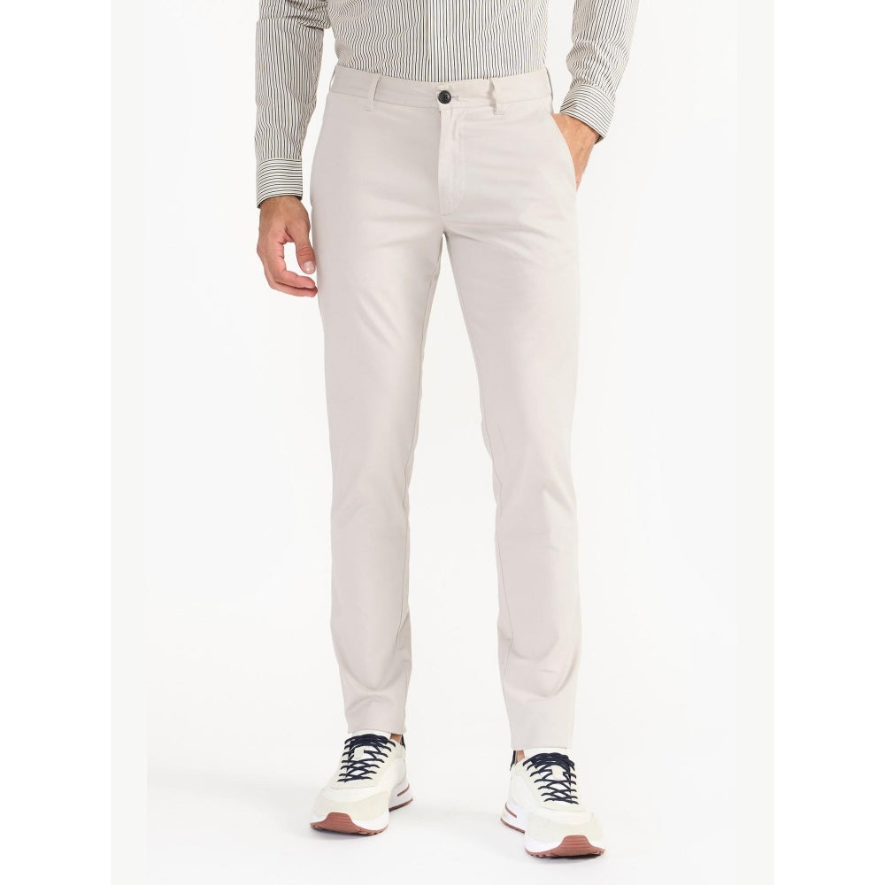 Perona Emmett Grey Solid Relaxed Fit Pant