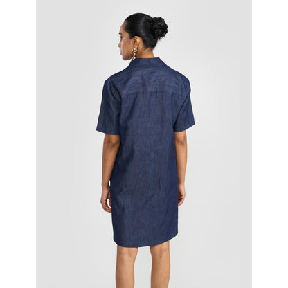 Perona Bellamy Navy Blue A Line Dress