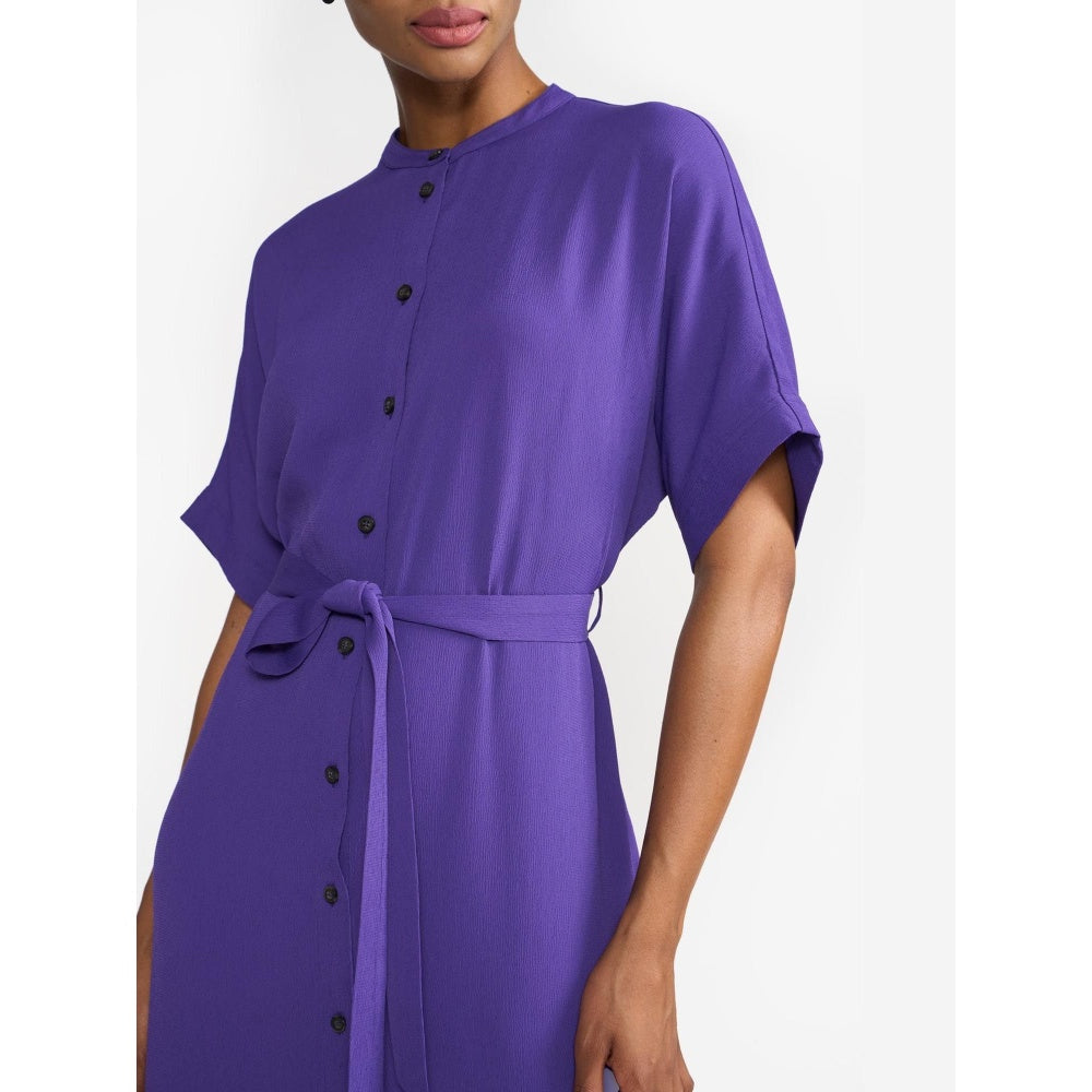Perona Annie Purple Round Neck A Line Dress