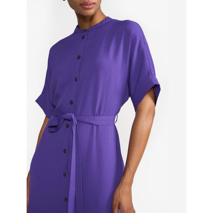 Perona Annie Purple Round Neck A Line Dress