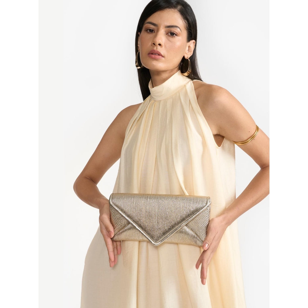Perona Scarlett Beige Halter Neck A Line Dress