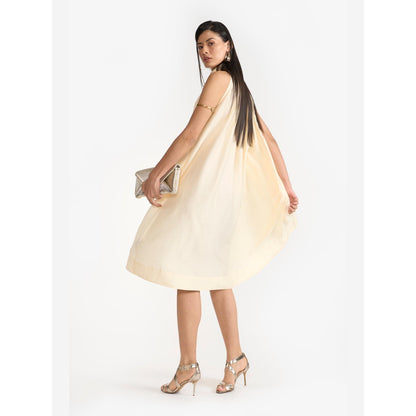 Perona Scarlett Beige Halter Neck A Line Dress