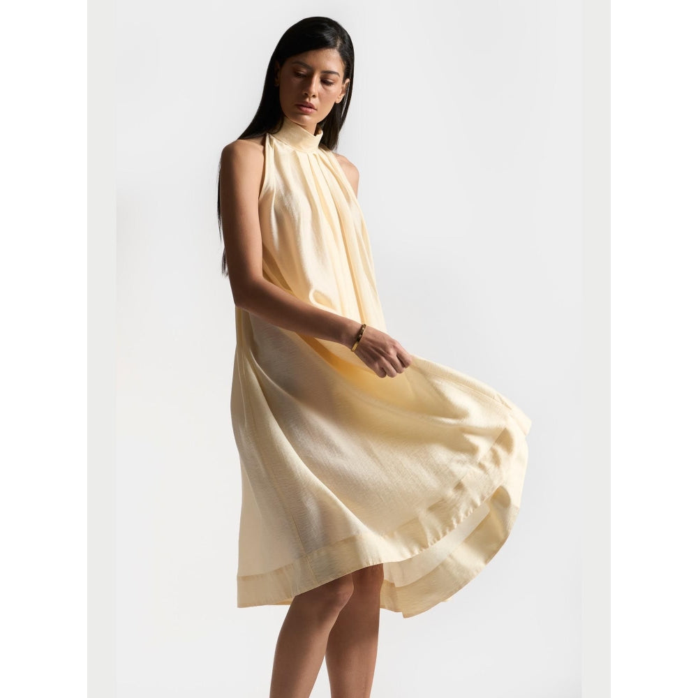 Perona Scarlett Beige Halter Neck A Line Dress