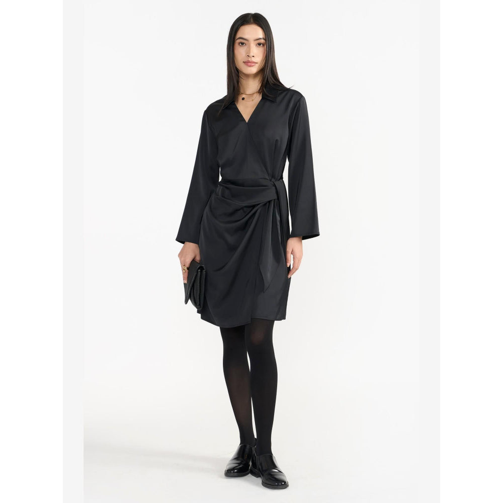 Perona Inaya Black Wrap Dress