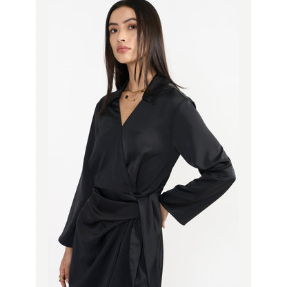 Perona Inaya Black Wrap Dress