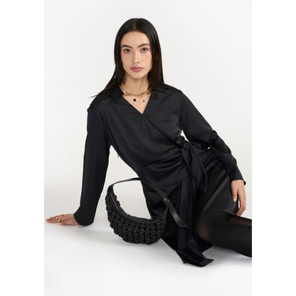 Perona Inaya Black Wrap Dress