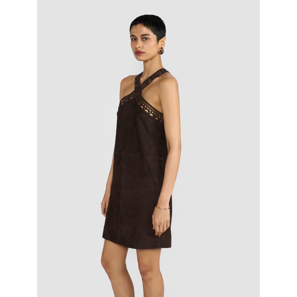 Perona Ethel Brown Sleeveless Bodycon Dress