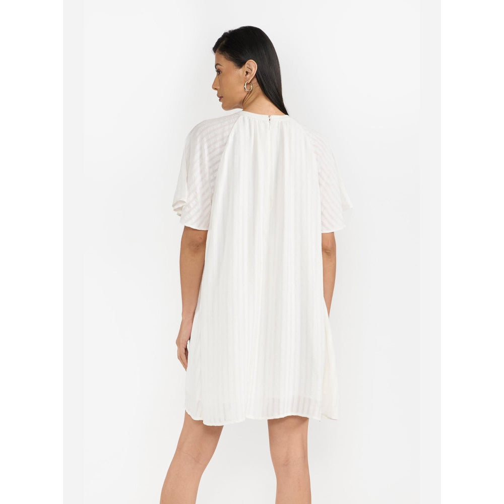 Perona Georgia White Bell Sleeves A Line Dress