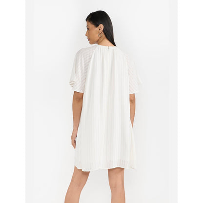 Perona Georgia White Bell Sleeves A Line Dress