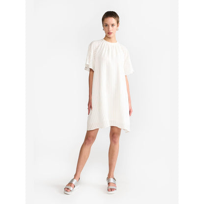 Perona Georgia White Bell Sleeves A Line Dress