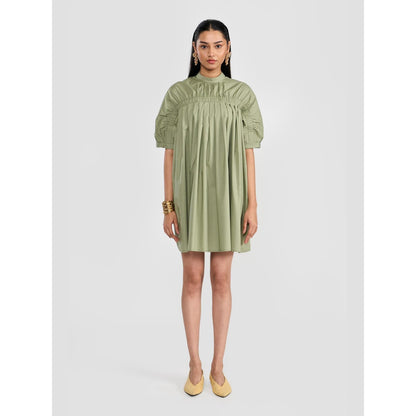 Perona Kiana Green Relaxed Fit A Line Dress