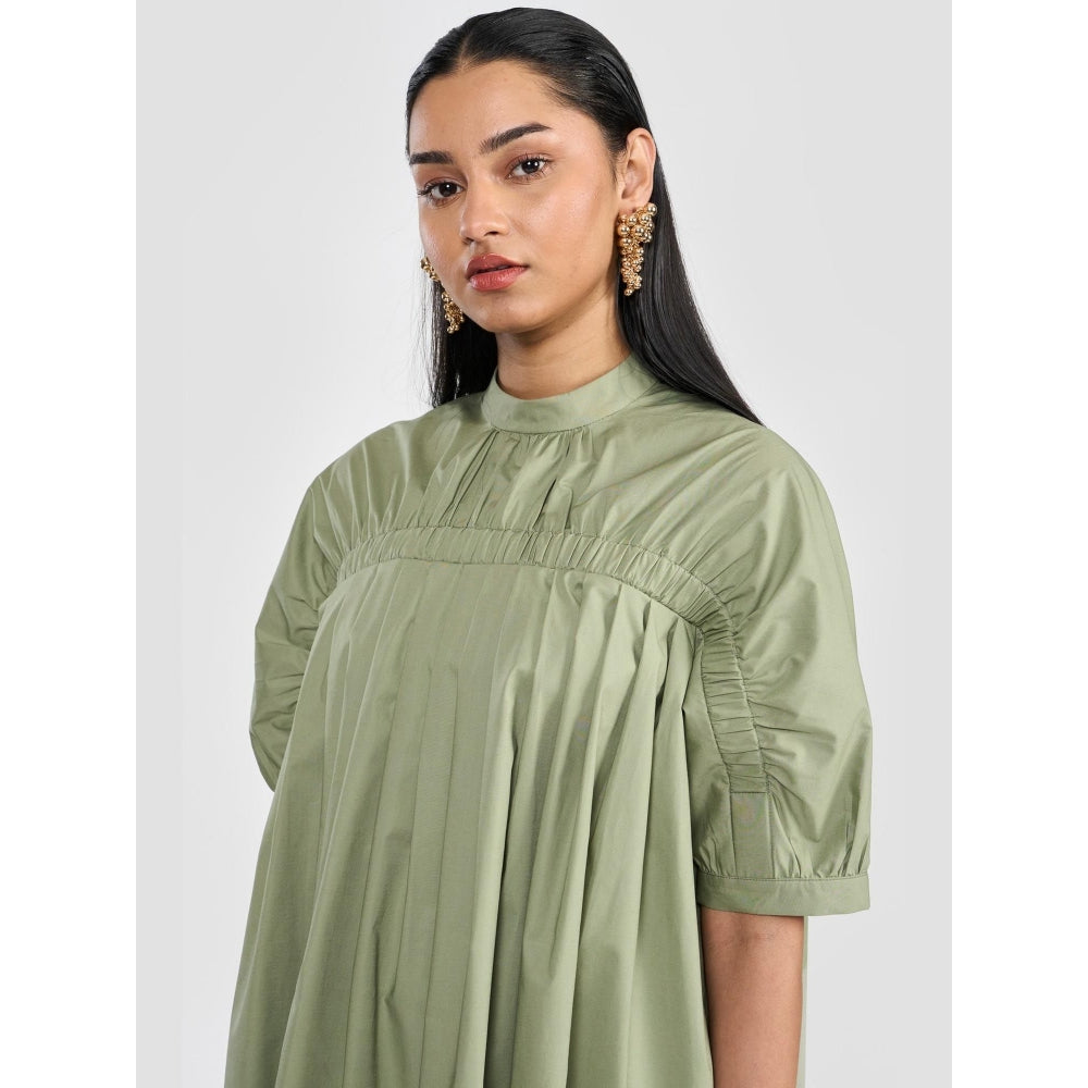 Perona Kiana Green Relaxed Fit A Line Dress