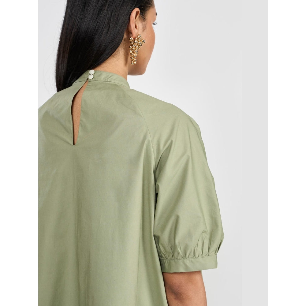 Perona Kiana Green Relaxed Fit A Line Dress
