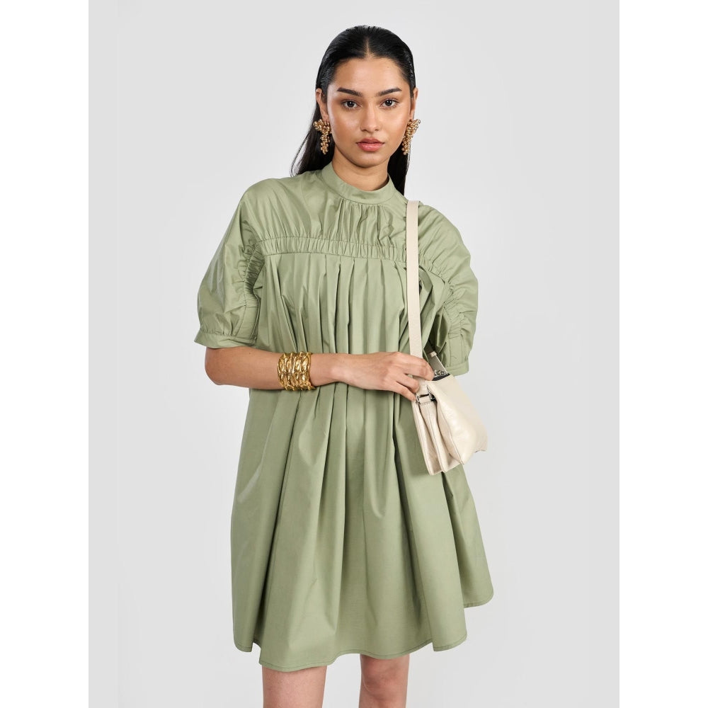 Perona Kiana Green Relaxed Fit A Line Dress