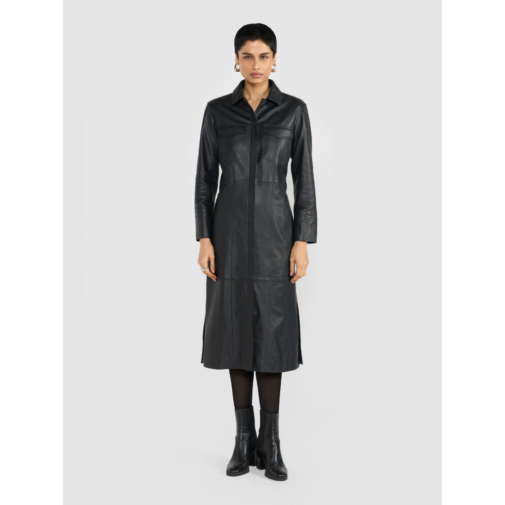 Perona Alicia Leather Shirt Dress