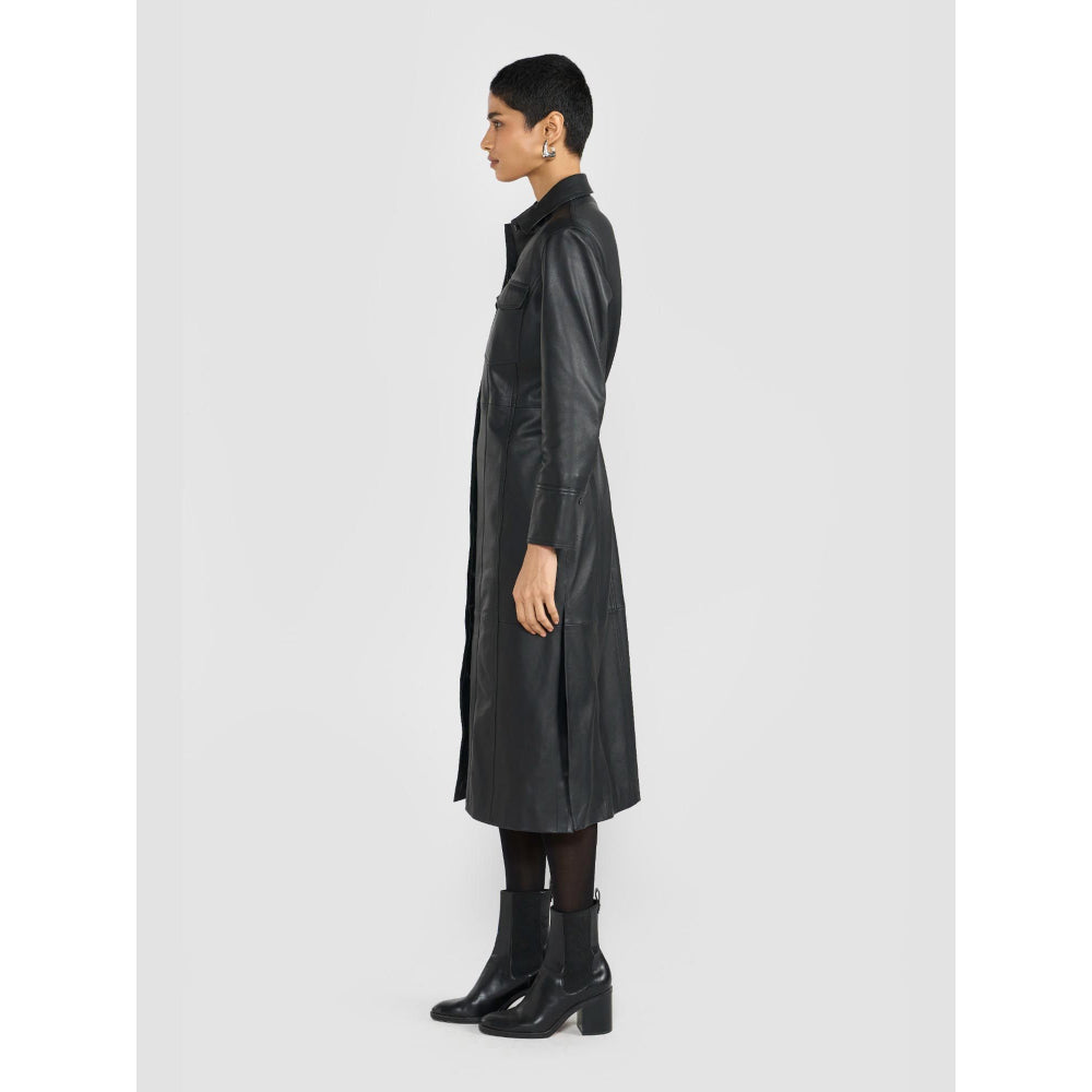 Perona Alicia Leather Shirt Dress