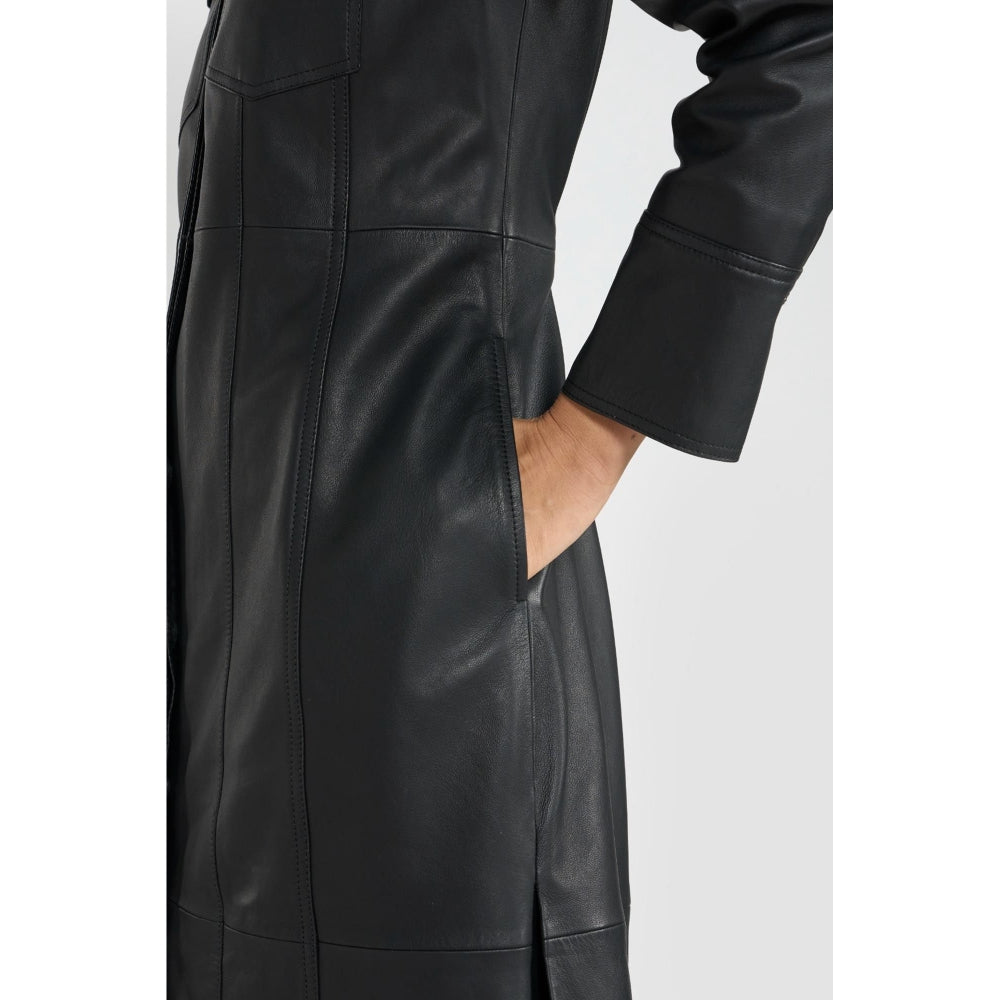Perona Alicia Leather Shirt Dress