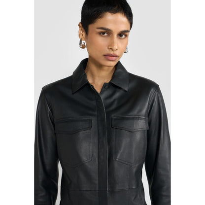 Perona Alicia Leather Shirt Dress