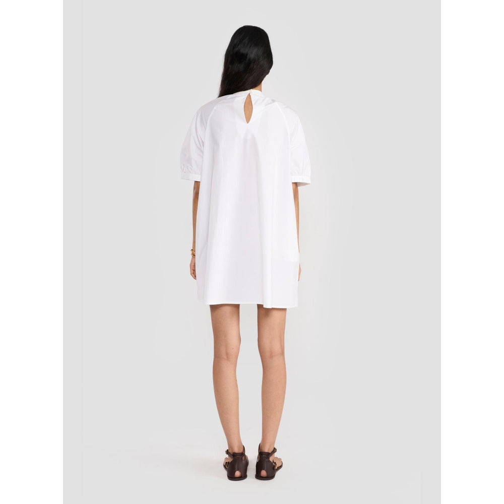 Perona Kiana White Relaxed Fit A Line Dress
