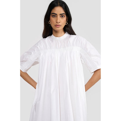 Perona Kiana White Relaxed Fit A Line Dress