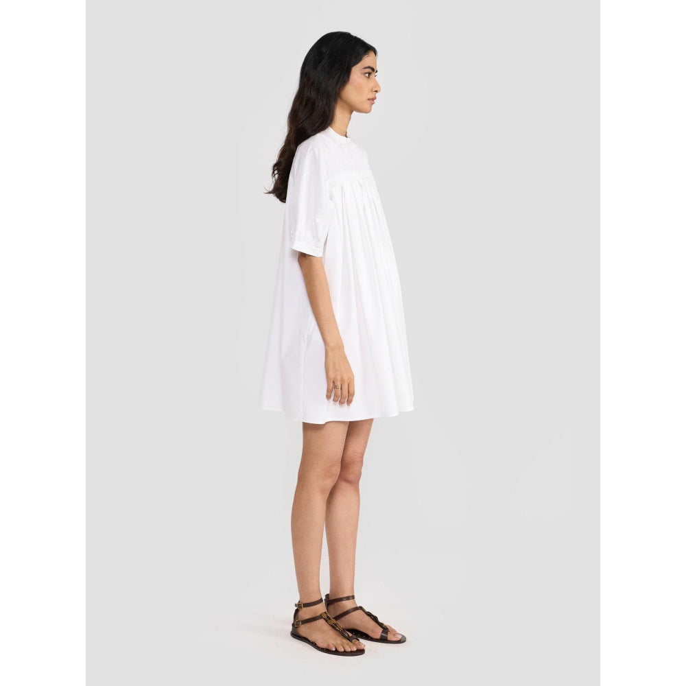 Perona Kiana White Relaxed Fit A Line Dress