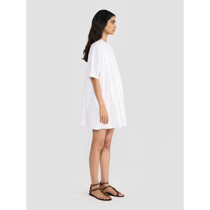 Perona Kiana White Relaxed Fit A Line Dress