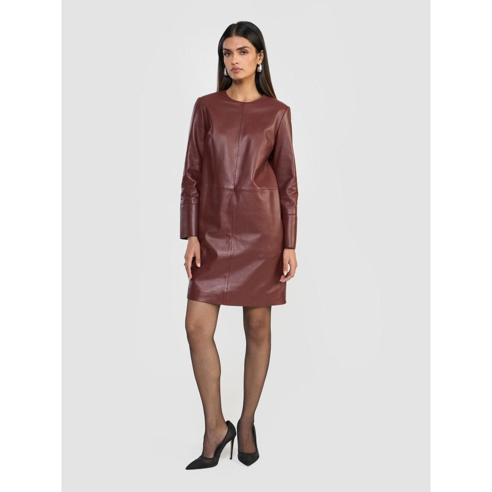 Perona Emma Rust Full Sleeves A Line Dress