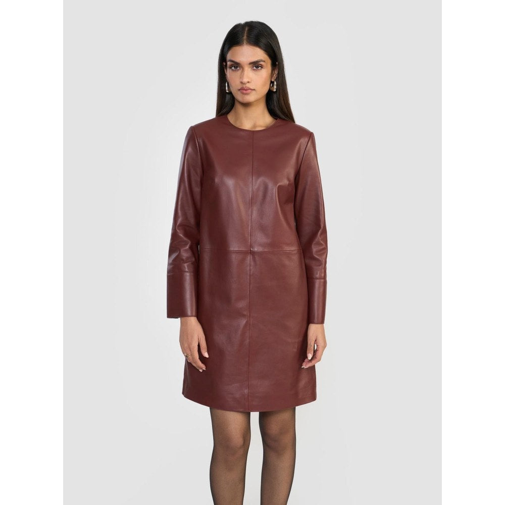 Perona Emma Rust Full Sleeves A Line Dress