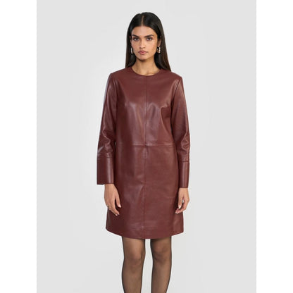 Perona Emma Rust Full Sleeves A Line Dress