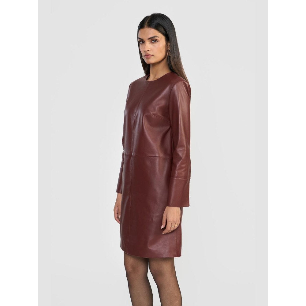 Perona Emma Rust Full Sleeves A Line Dress