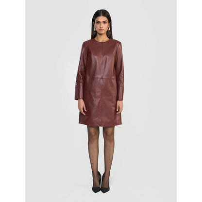 Perona Emma Rust Full Sleeves A Line Dress