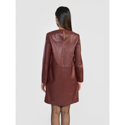 Perona Emma Rust Full Sleeves A Line Dress