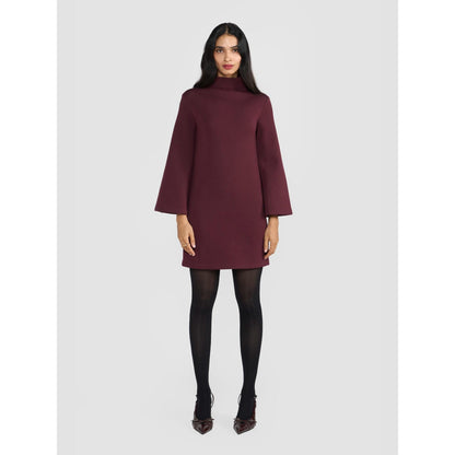 Perona Aliza Wine Bell Sleeves Dress