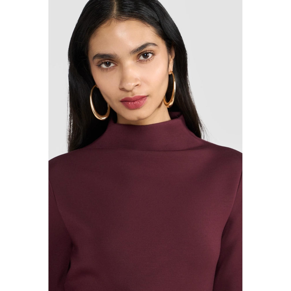 Perona Aliza Wine Bell Sleeves Dress