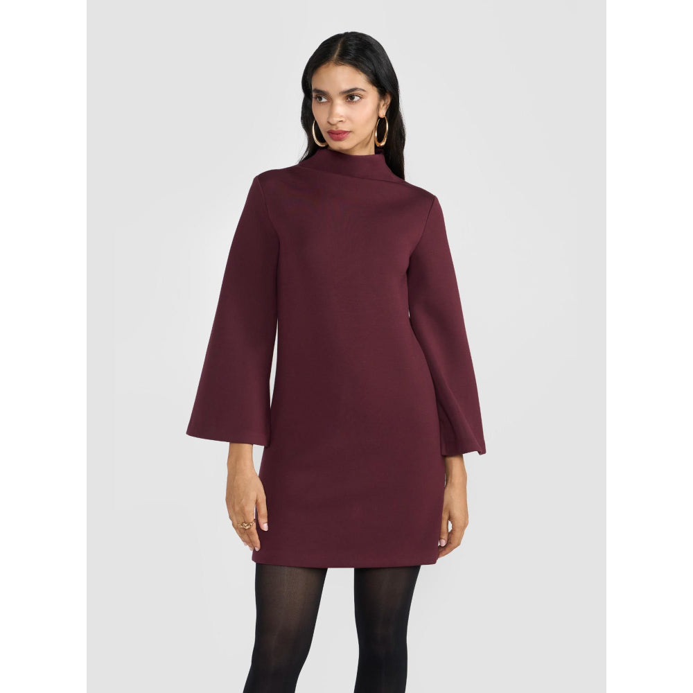 Perona Aliza Wine Bell Sleeves Dress
