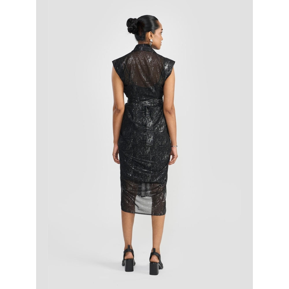 Perona Renata Black Embellished Bodycon Dress