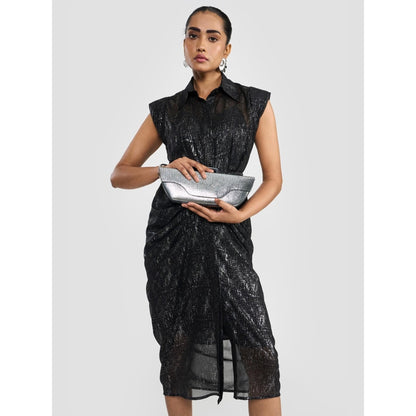 Perona Renata Black Embellished Bodycon Dress